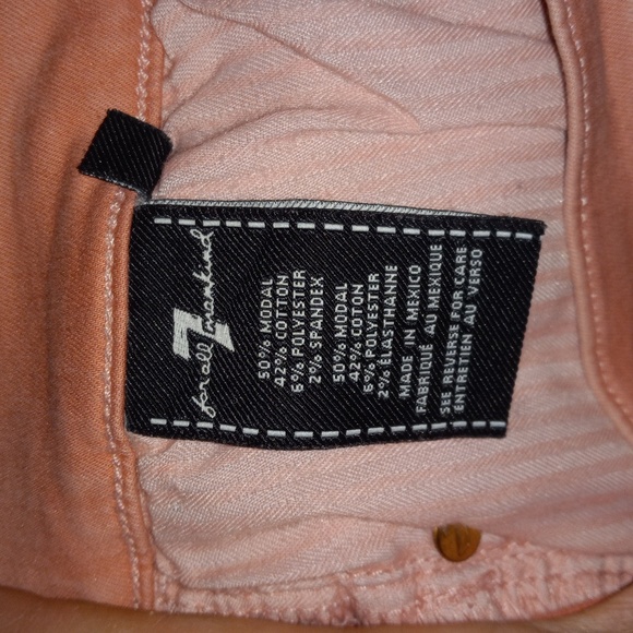 7 For All Mankind pink skinny jeans frayed at ankle size 32 - Picture 3 of 7